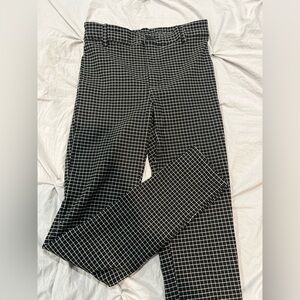 Garage Black and White Grid Pattern Pants